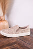 Nova Taupe Floral Tooled Slip On Tennis Shoe - Whiskey Skies - VERY G