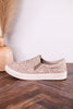 Nova Taupe Floral Tooled Slip On Tennis Shoe - Whiskey Skies - VERY G