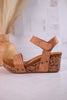 Nude Devon Wedges - Whiskey Skies - VERY G