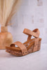 Nude Devon Wedges - Whiskey Skies - VERY G