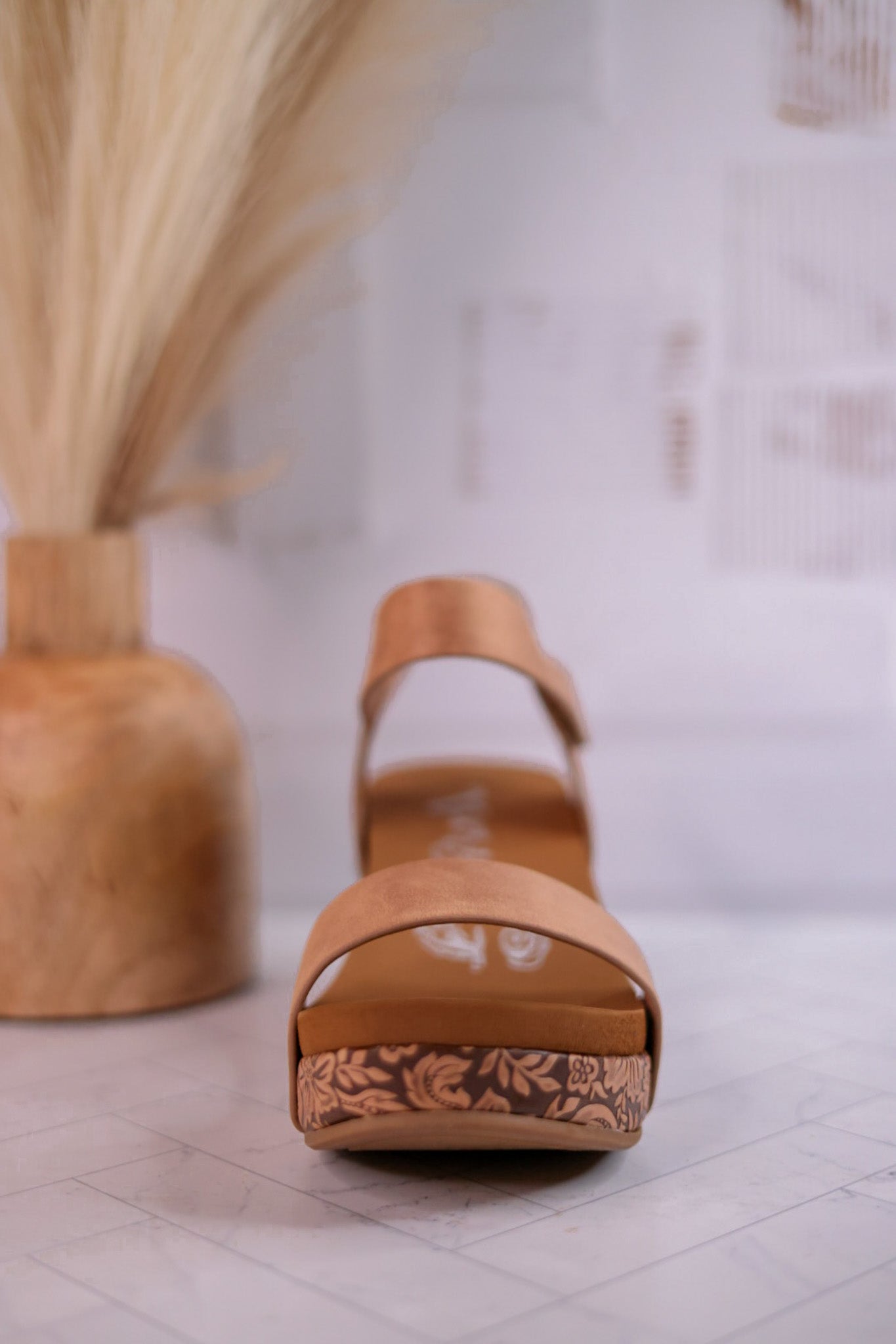 Nude Devon Wedges - Whiskey Skies - VERY G