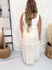 Nude Pinstriped Woven Ruffle High-Low Skirt - Whiskey Skies - POLAGRAM + BAEVELY