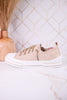 Nude Suede Aman Sneakers With Metallic Splash - Whiskey Skies - VERY G