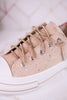 Nude Suede Aman Sneakers With Metallic Splash - Whiskey Skies - VERY G