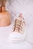 Nude Suede Aman Sneakers With Metallic Splash - Whiskey Skies - VERY G