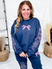 Nutcracker Bows Navy Sweatshirt - Whiskey Skies - SOUTHERN BLISS COMPANY