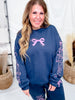 Nutcracker Bows Navy Sweatshirt - Whiskey Skies - SOUTHERN BLISS COMPANY