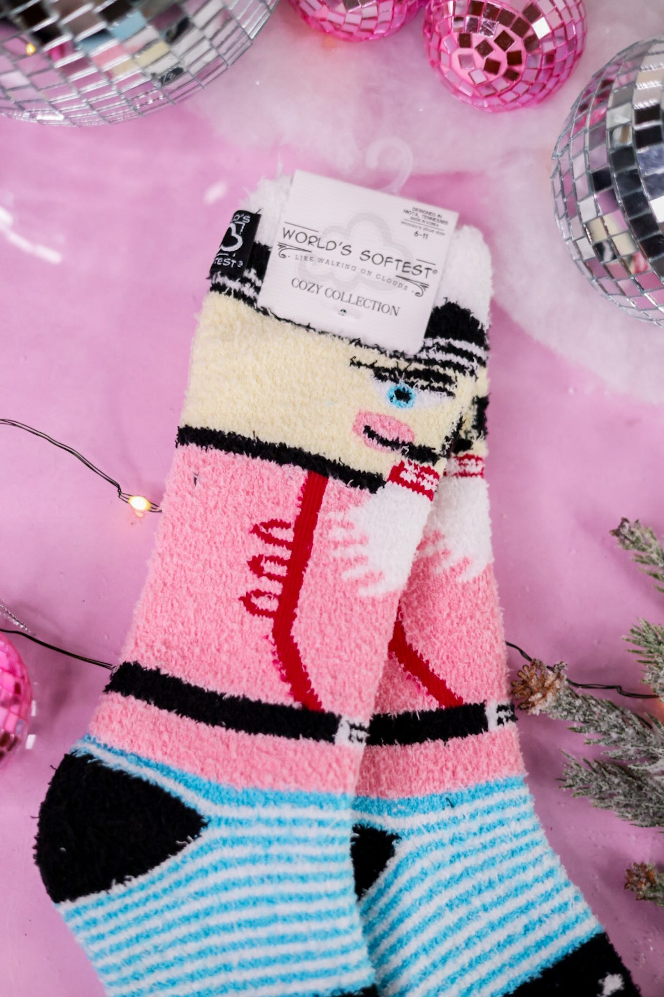 Nutcracker Fuzzy Crew Socks - Whiskey Skies - CRESCENT SOCK COMPANY