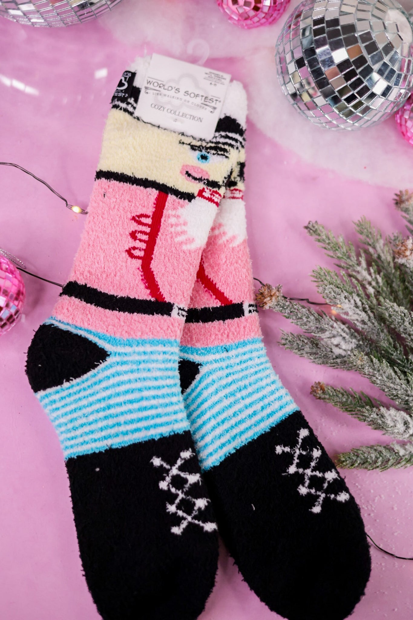 Nutcracker Fuzzy Crew Socks - Whiskey Skies - CRESCENT SOCK COMPANY