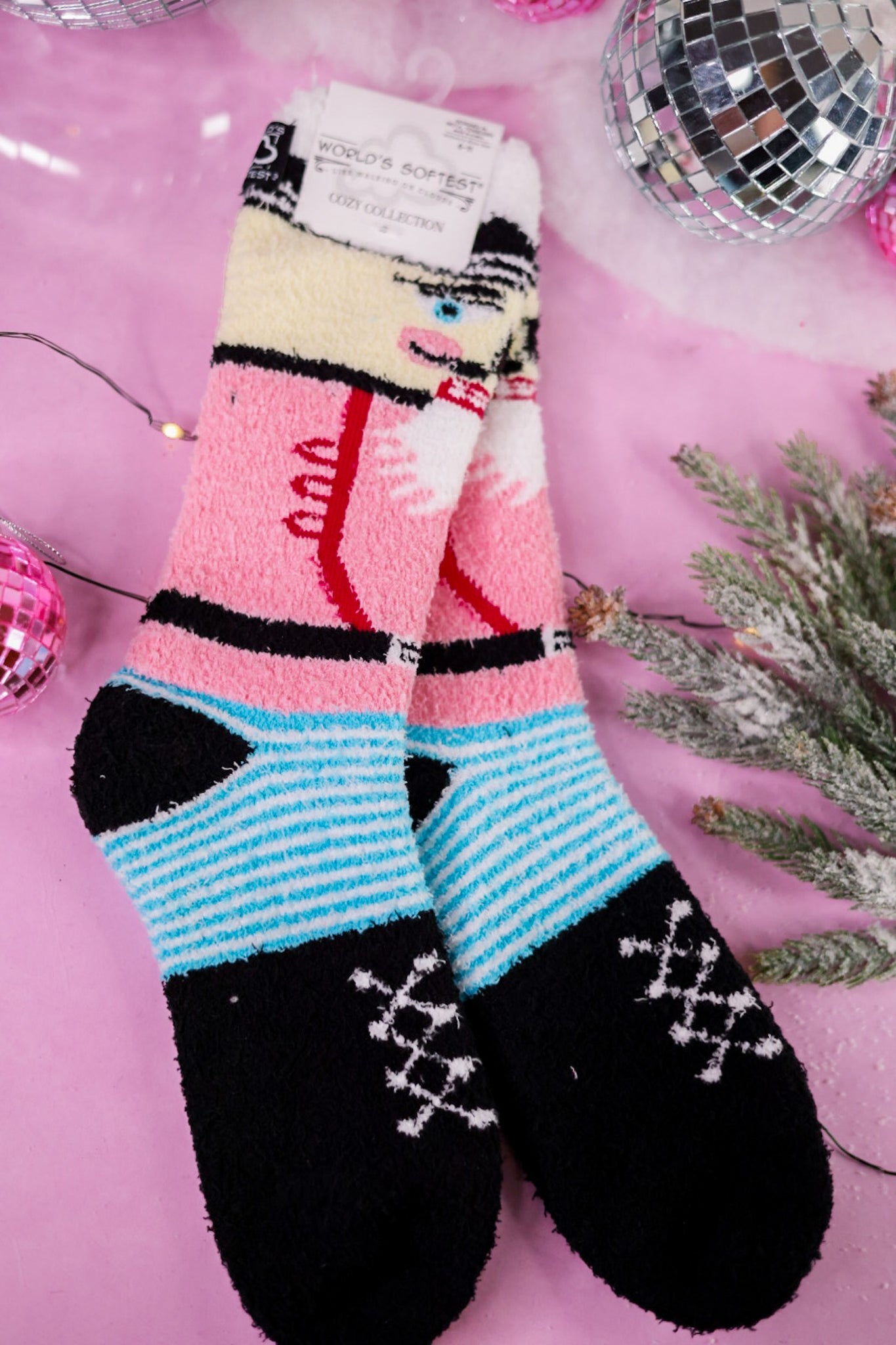 Nutcracker Fuzzy Crew Socks - Whiskey Skies - CRESCENT SOCK COMPANY