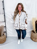 Oatmeal & Brown Button Down Horse Cardigan - Whiskey Skies - J.NNA