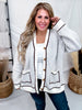 Oatmeal & Brown Button Down Horse Cardigan - Whiskey Skies - J.NNA