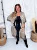 Oatmeal Knit Sweater Cardigan With Geometric Pattern - Whiskey Skies - EASEL