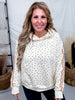 Off White Hoodie With Pink Ditzy Floral Print - Whiskey Skies - WHITE BIRCH