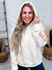 Off White Hoodie With Pink Ditzy Floral Print - Whiskey Skies - WHITE BIRCH