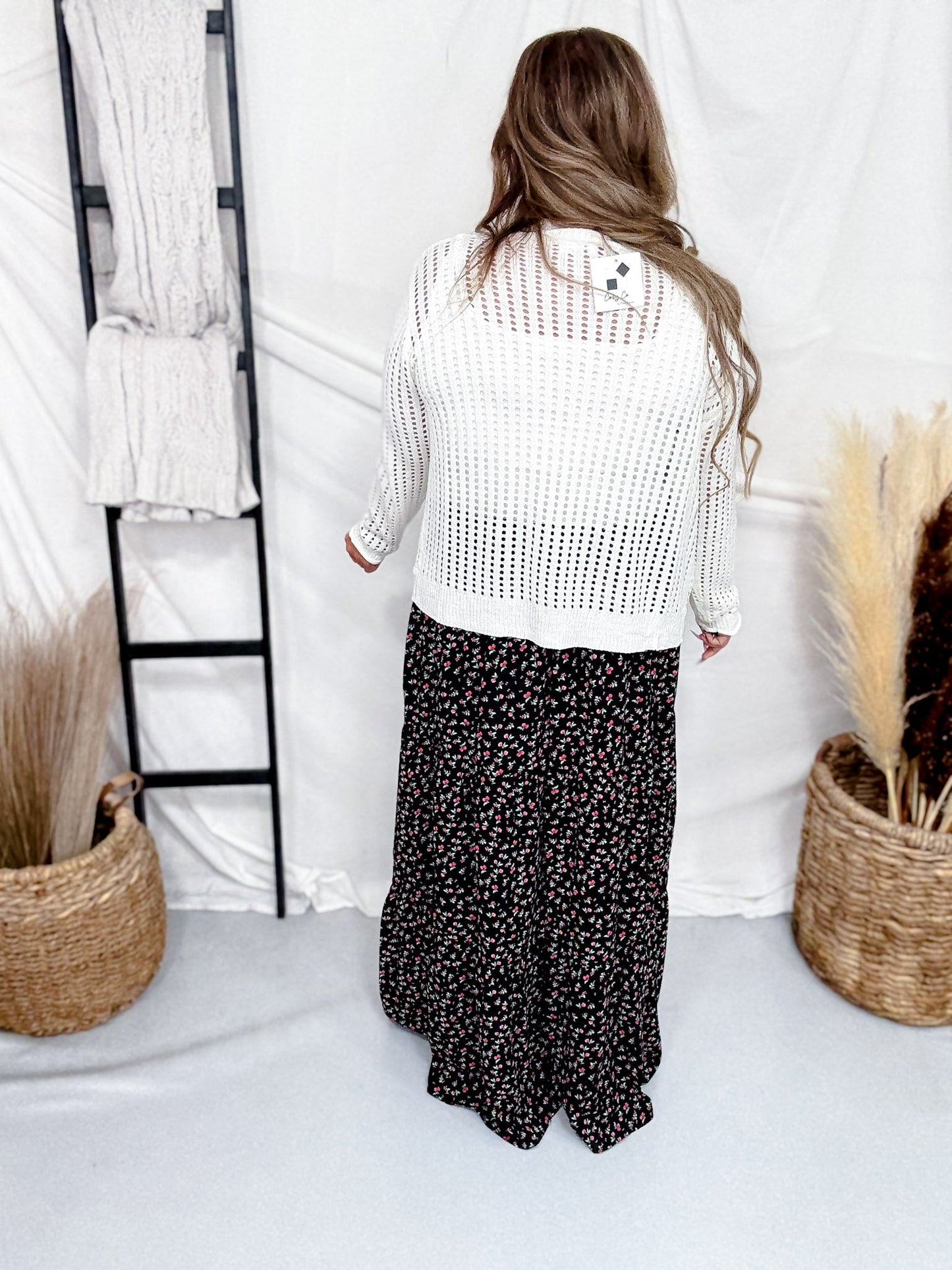 Off White Open Knit Cocoon Cardigan - Whiskey Skies - COZY CO