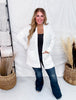 Off White Ribbed Long Sleeve Popcorn Cardigan W/ Pockets - Whiskey Skies - SWEET GENERIS