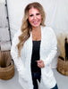 Off White Ribbed Long Sleeve Popcorn Cardigan W/ Pockets - Whiskey Skies - SWEET GENERIS