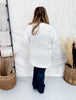 Off White Ribbed Long Sleeve Popcorn Cardigan W/ Pockets - Whiskey Skies - SWEET GENERIS