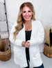 Off White Ribbed Long Sleeve Popcorn Cardigan W/ Pockets - Whiskey Skies - SWEET GENERIS