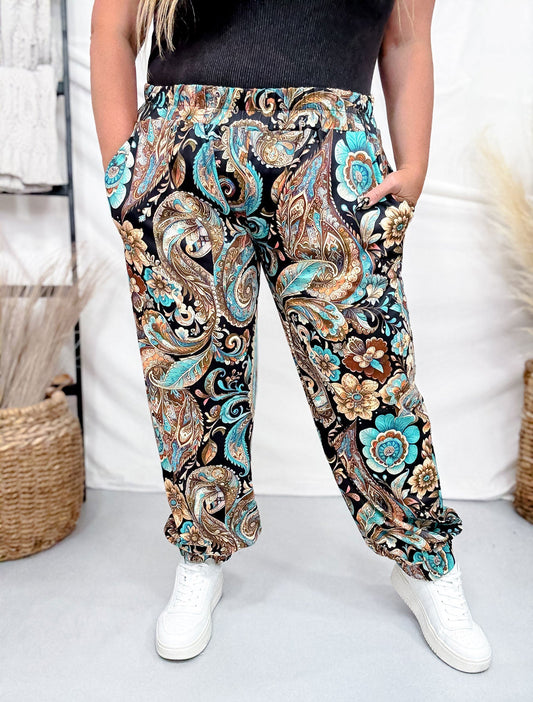Oh My Paisley Joggers - Whiskey Skies - STERLING KREEK