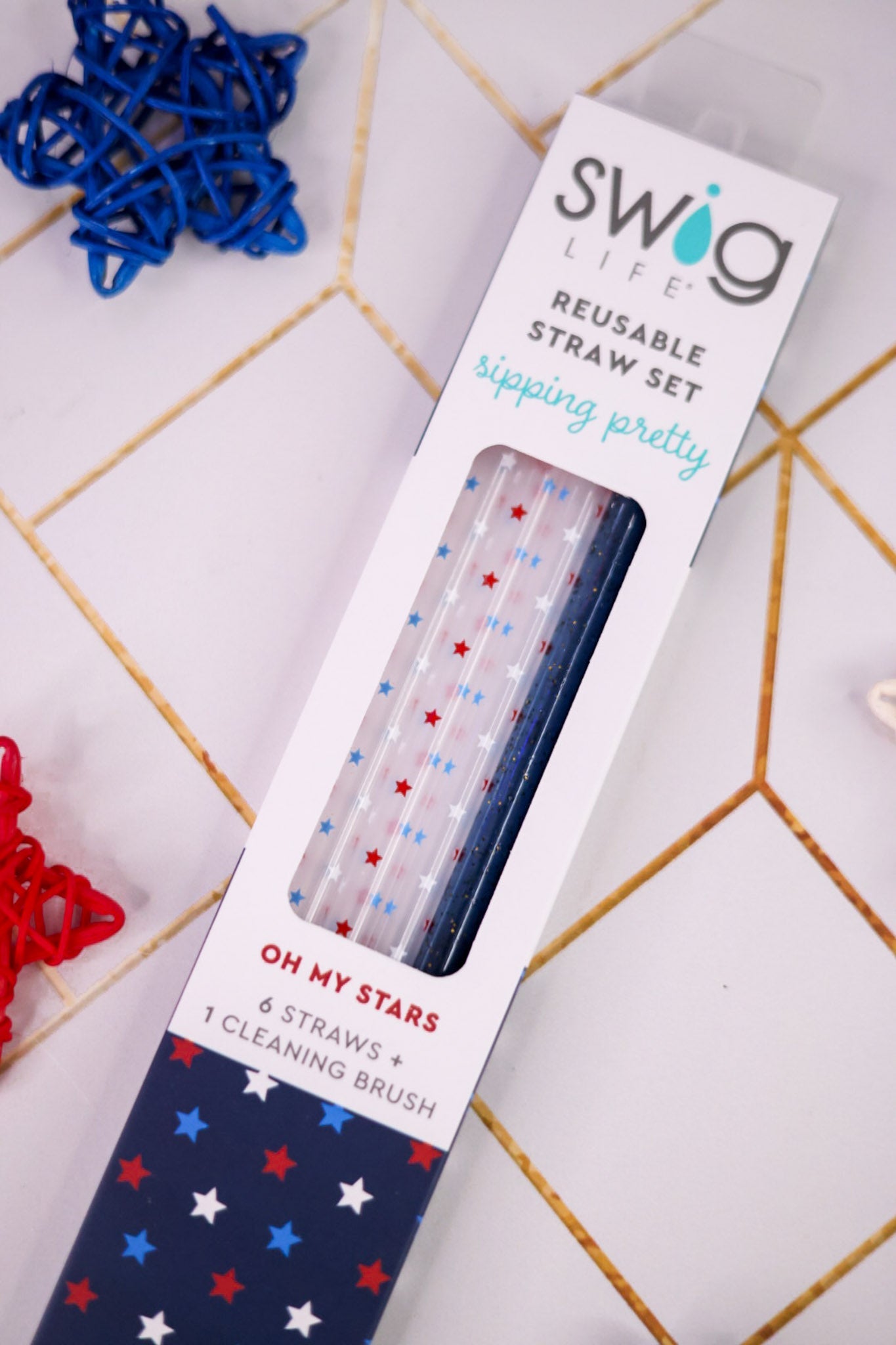 Oh My Stars Reusable Straw Set - Whiskey Skies - SWIG LIFE