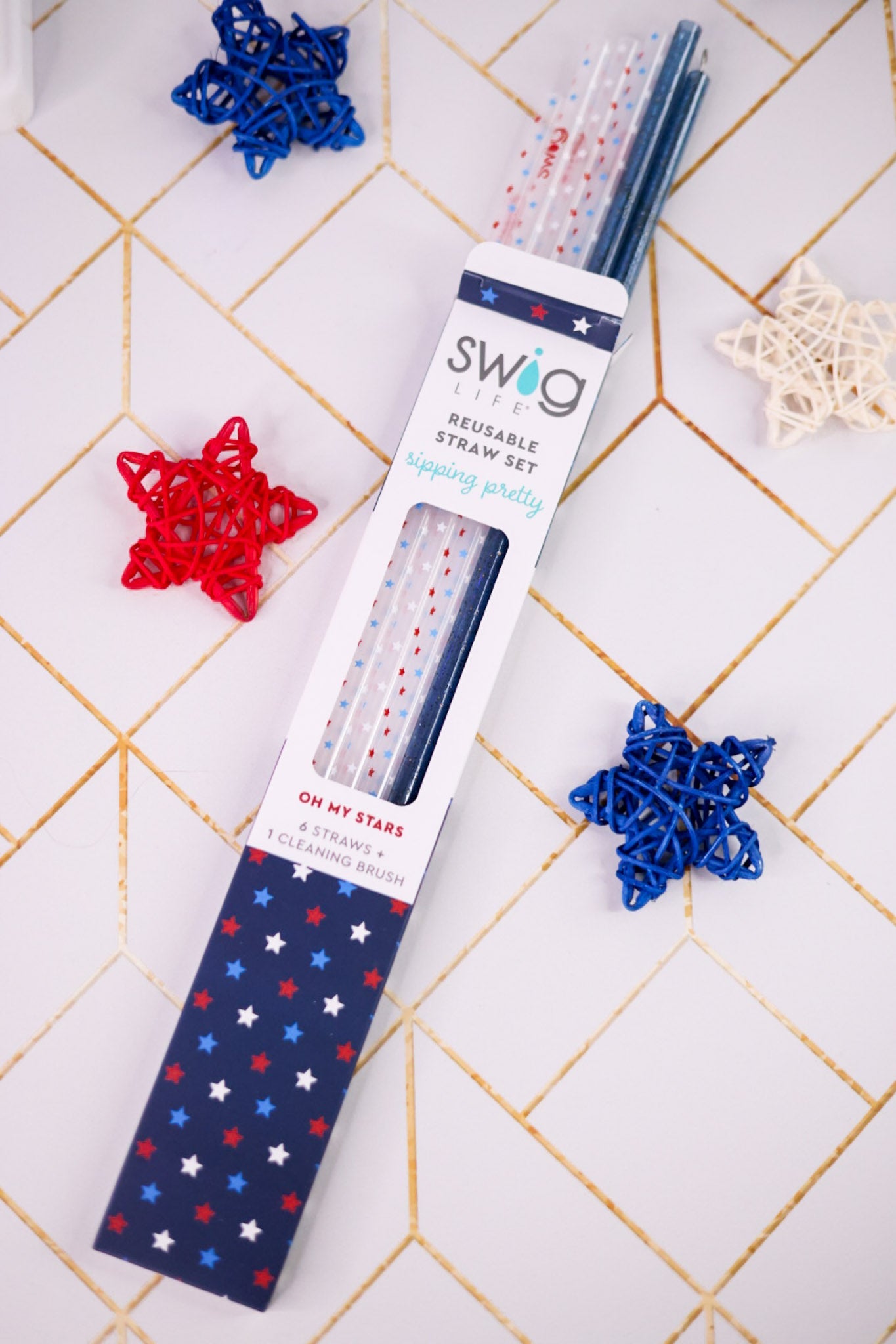 Oh My Stars Reusable Straw Set - Whiskey Skies - SWIG LIFE