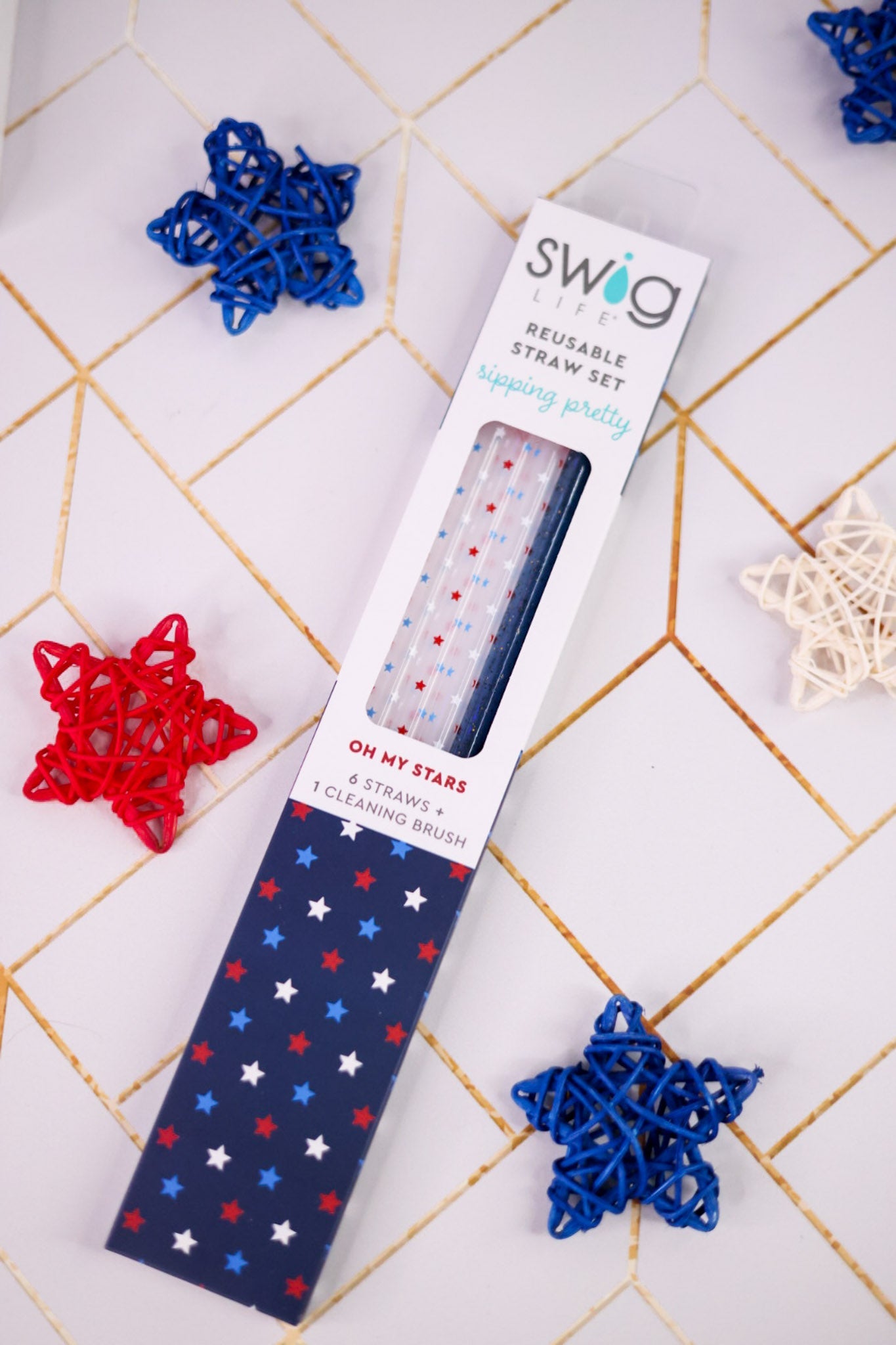 Oh My Stars Reusable Straw Set - Whiskey Skies - SWIG LIFE