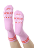 "Oh What Fun" Pink Fuzzy Crew Socks - Whiskey Skies - LIVING ROYAL
