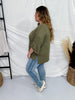 Olive 3/4 Sleeve Boxy Top - Whiskey Skies - ANDREE BY UNIT