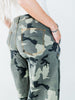 Olive & Gray Camo Print Cropped Barrel Leg Pants - Whiskey Skies - EASEL