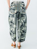 Olive & Gray Camo Print Cropped Barrel Leg Pants - Whiskey Skies - EASEL