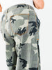 Olive & Gray Camo Print Cropped Barrel Leg Pants - Whiskey Skies - EASEL