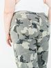Olive & Gray Camo Print Cropped Barrel Leg Pants - Whiskey Skies - EASEL
