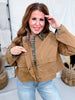 Olive Green Barn Jacket With Plaid Collar & Cuffs - Whiskey Skies - HEIMISH