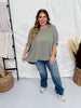 Olive Green Dolman Sleeve Thermal Top - Whiskey Skies - ANDREE BY UNIT