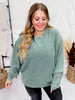 Olive Green Essential Luxe Corded Crew Sweatshirt - Whiskey Skies - MOON RYDER