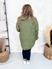 Olive Green Open Front Popcorn Textured Cardigan - Whiskey Skies - SWEET GENERIS