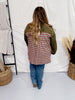 Olive Long Sleeve Sweater With Plaid Layer Contrast - Whiskey Skies - SHE + SKY