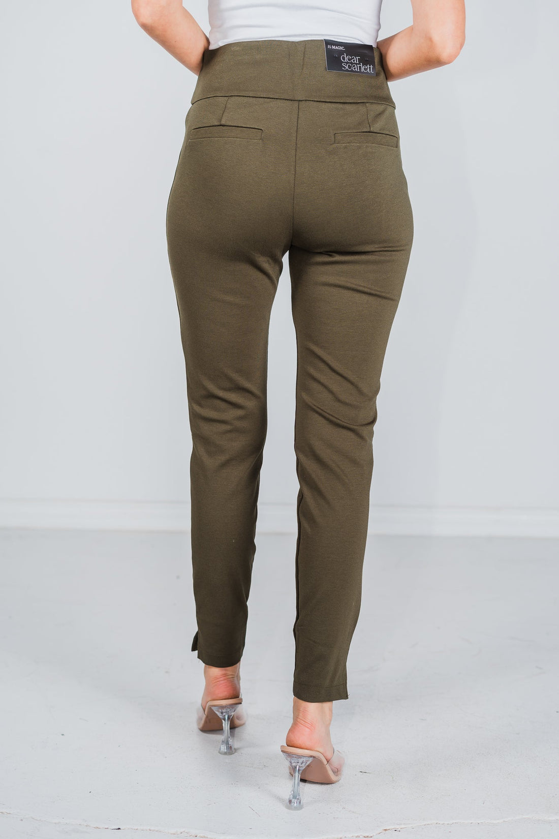 Olive Magic High Waist 28" Inseam Skinny Pants - Whiskey Skies - DEAR SCARLETT