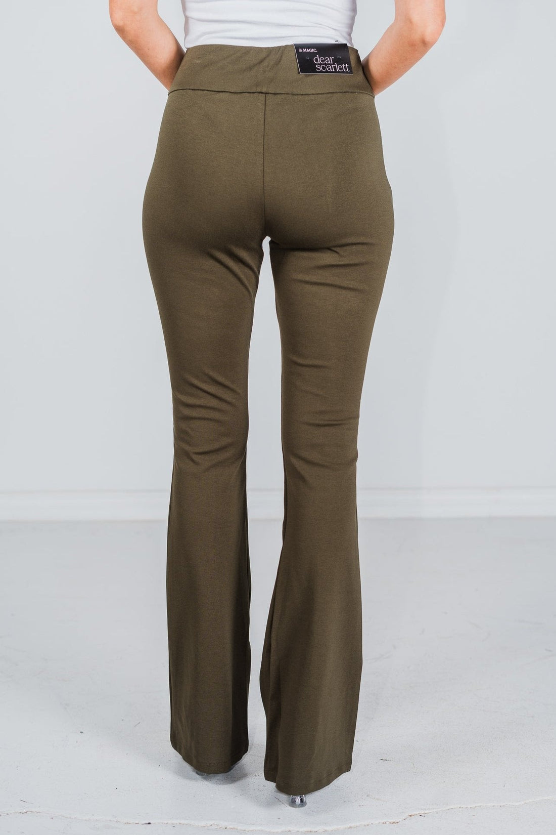 Olive Magic High Waist Kick Flares - Whiskey Skies - DEAR SCARLETT