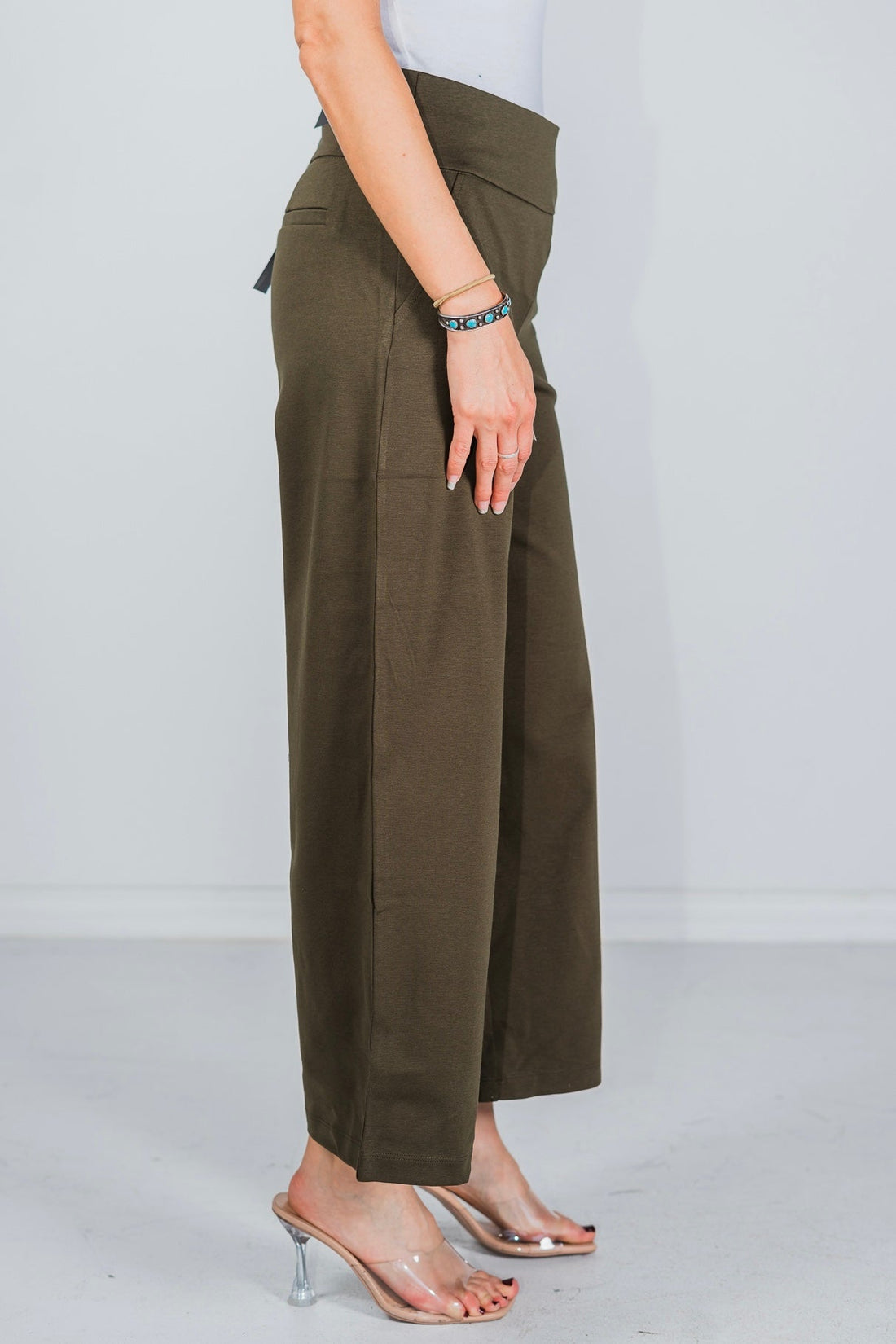 Olive Magic Wide Cropped Pants - Whiskey Skies - DEAR SCARLETT