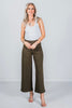 Olive Magic Wide Cropped Pants - Whiskey Skies - DEAR SCARLETT