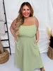 Olive Polka Dot Tie Spaghetti Strap Maxi Dress - Whiskey Skies - J.NNA