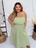 Olive Polka Dot Tie Spaghetti Strap Maxi Dress - Whiskey Skies - J.NNA