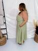 Olive Polka Dot Tie Spaghetti Strap Maxi Dress - Whiskey Skies - J.NNA