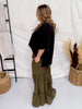 Olive Wide Leg Palazzo Pants - Whiskey Skies - BLUEVELVET