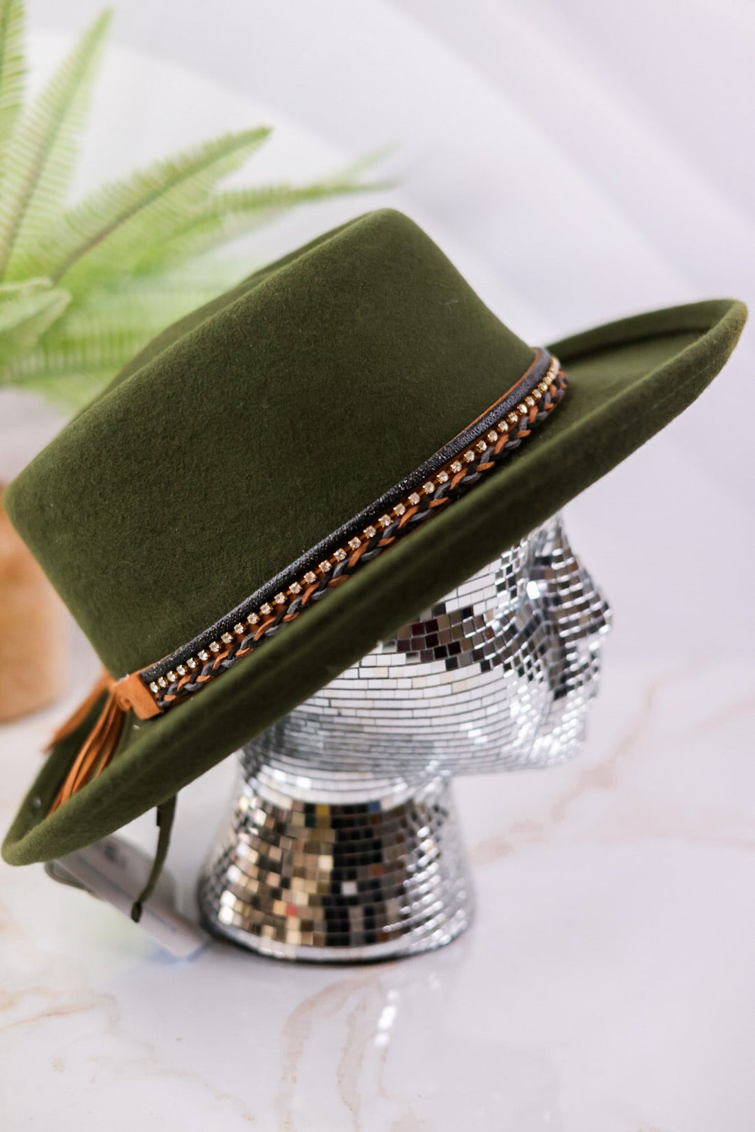 Olive Wool Fedora With Hat Band - Whiskey Skies - SAN DIEGO HAT COMPANY