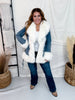 Open Front Denim Jacket With Faux Fur Trim - Whiskey Skies - COALITION LA