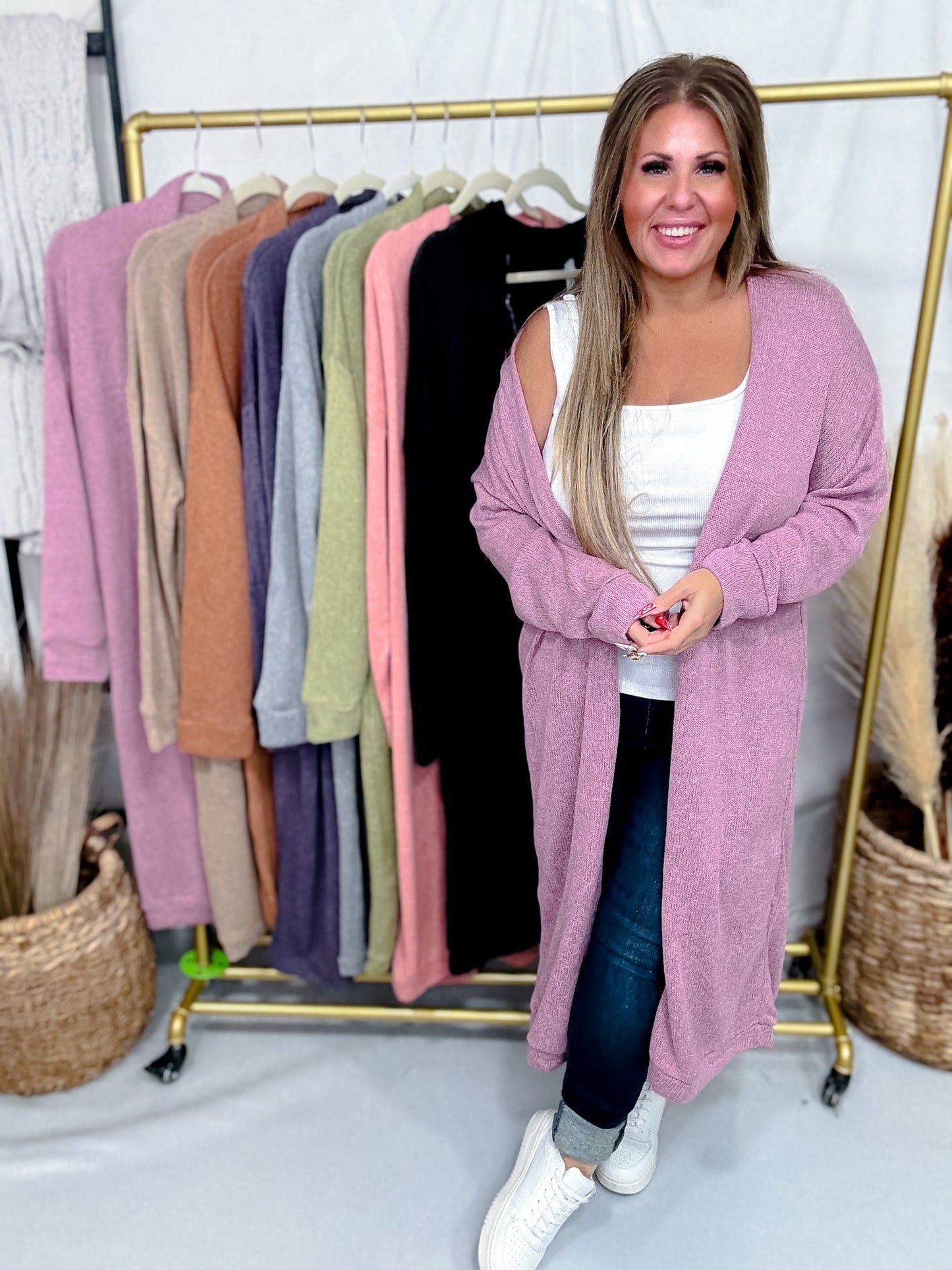 Open Front Lightweight Knit Sweater Cardigan (8 Colors) - Whiskey Skies - DEAR SCARLETT